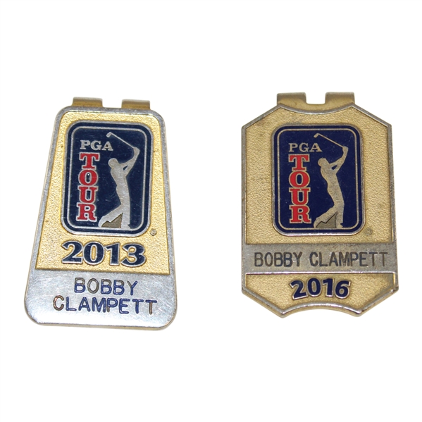 Bobby Clampett's Personal 2013 & 2016 PGA Tour Member Money Clip/Badges