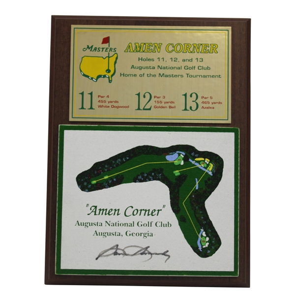 Sam Snead Signed Augusta National Home of the Masters Amen Corner Hole Layout Plaque JSA ALOA