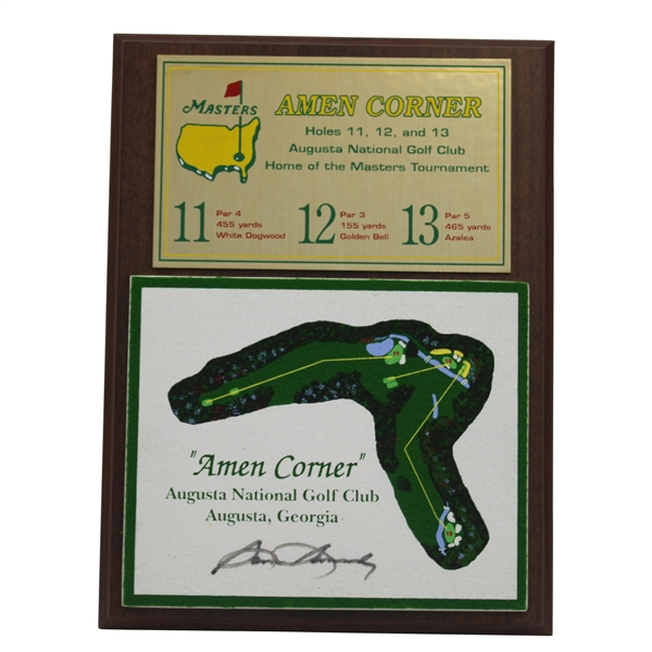 Sam Snead Signed Augusta National 'Home of the Masters' Amen Corner Hole Layout Plaque JSA ALOA