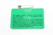 1968 Masters Tournament SERIES Badge #14673 - Bob Goalby Winner