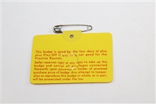 1975 Masters Tournament SERIES Badge #14657 - Jack Nicklaus' 5th Masters Win