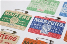 Eight (8) 1970's Masters Tournament SERIES Badges - 1970, 1971, 1973, 1974, 1976-1979