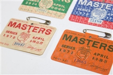 Eight (8) 1970's Masters Tournament SERIES Badges - 1970, 1971, 1973, 1974, 1976-1979