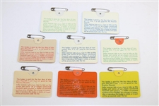 Eight (8) 1970's Masters Tournament SERIES Badges - 1970, 1971, 1973, 1974, 1976-1979