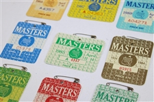 Nine (9) 1980's Masters Tournament SERIES Badges - 1980-1985 & 1987-1989
