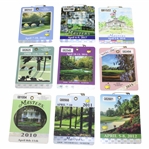 Nine (9) 2010's Masters Tournament SERIES Badges - 2010-2018 Phil & Jordan +