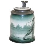 O'Hara Dial Co. (Lenox) Green Stein with 'That Old Solomon' Lid circa 1900 - With Repairs