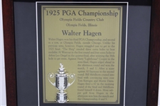 Walter Hagen 1925 PGA Championship at Olympia Fields CC Cherry Wood Golf Display