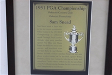 Sam Snead 1951 PGA Championship at Oakmont CC Cherry Wood Golf Display