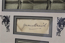 Vardon, Braid & Taylor Signed 'The Great Triumvirate'  Stereograph Card Framed Presentation JSA FULL #YY10078