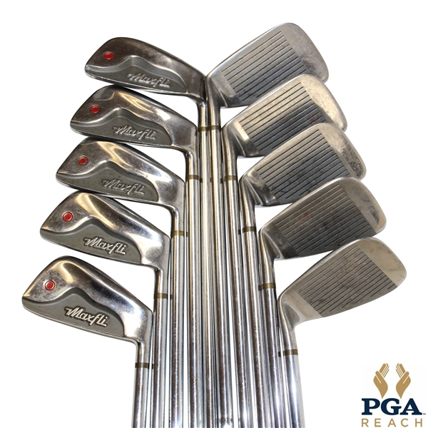 Set of MaxFli with Red Circle Dot on Toe Golf Irons - PGA REACH COLLECTION