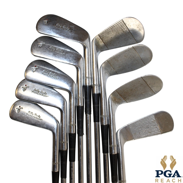 Set of Billy Burke Autograph PUNCHIRON Collapsable Golf Irons - PGA REACH COLLECTION