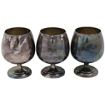 (3) 1977 Gallo Premium Cup Winner Trophy Goblets