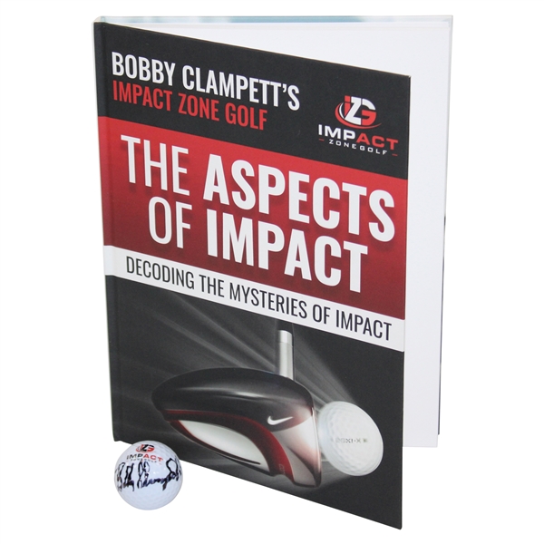 Bobby Clampett Signed Impact Zone Golf Ball & The Aspects of Impact Book JSA ALOA