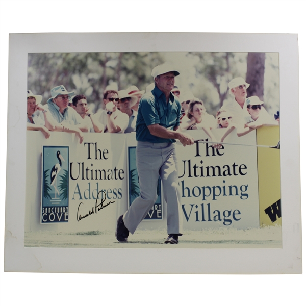Arnold Palmer Signed Large Sanctuary Cove Tee-Shot - Matted JSA ALOA