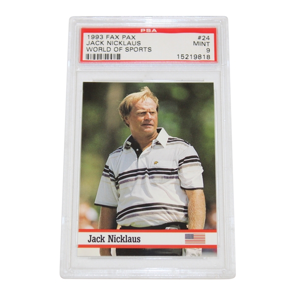 Jack Nicklaus 1993 Fax Pax World Of Sports Golf Card #24 PSA 9 MINT #15219818