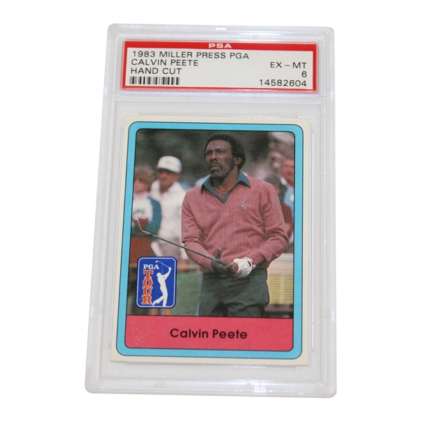 Calvin Peete 1983 Miller Press PGA Hand Cut Golf Card PSA 6 EX-MT #14582604