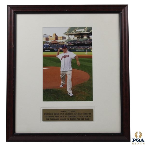 Defending US Senior PGA Champ Jay Haas Throwing Out The First Pitch 2009 Photo - Framed