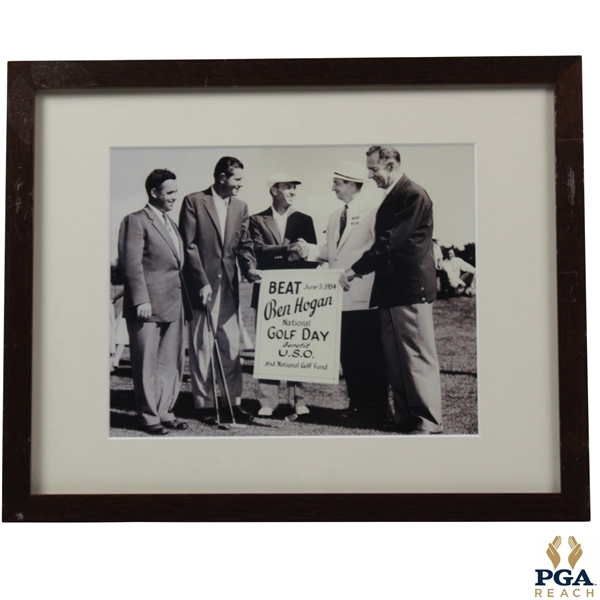 1954 Beat Ben Hogan National Golf Day Benefit U.S.O. & National Golf Fund Photo - Framed