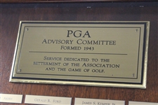 PGA Advisory Committee 'Formed 1943' List of Nameplates - Framed