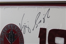 Vijay Singh Signed 1998 PGA Championship at Sahalee Flag - Framed JSA ALOA
