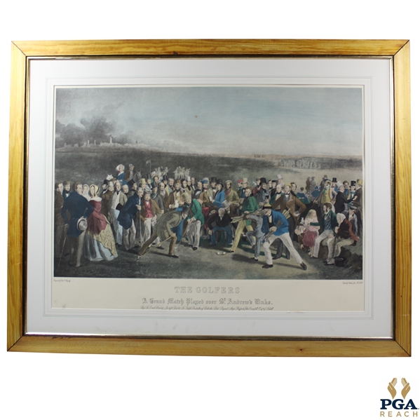 The Golfers: A Grand Match Engraved by Charles E. Wagstaffe Painted by Lees Print - Framed