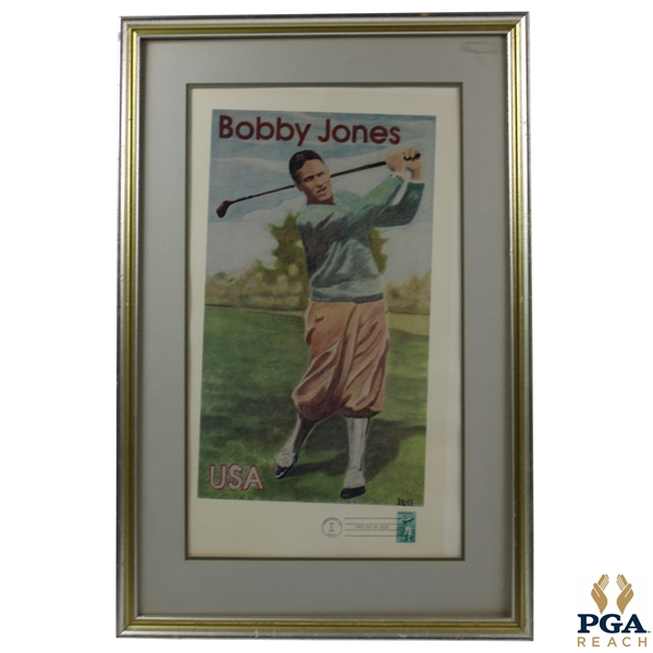 Bobby Jones First Day Of Issue Illustration - Framed