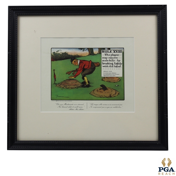 Rule XVIII: The Player May Remove Mole-Hills by Brushing…' Crombie Print - Framed