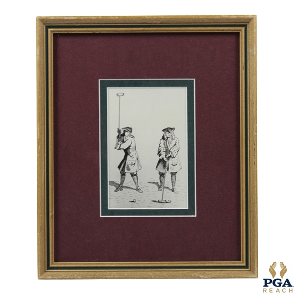 Golfers Kolf Illustration Print - Framed