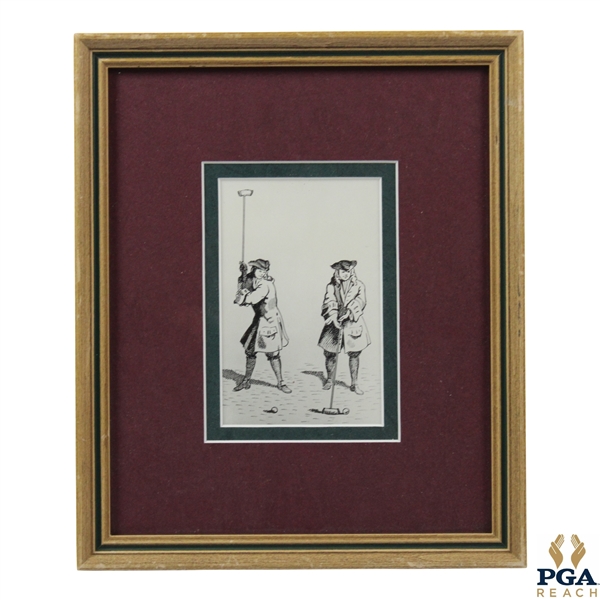 Golfers 'Kolf' Illustration Print - Framed