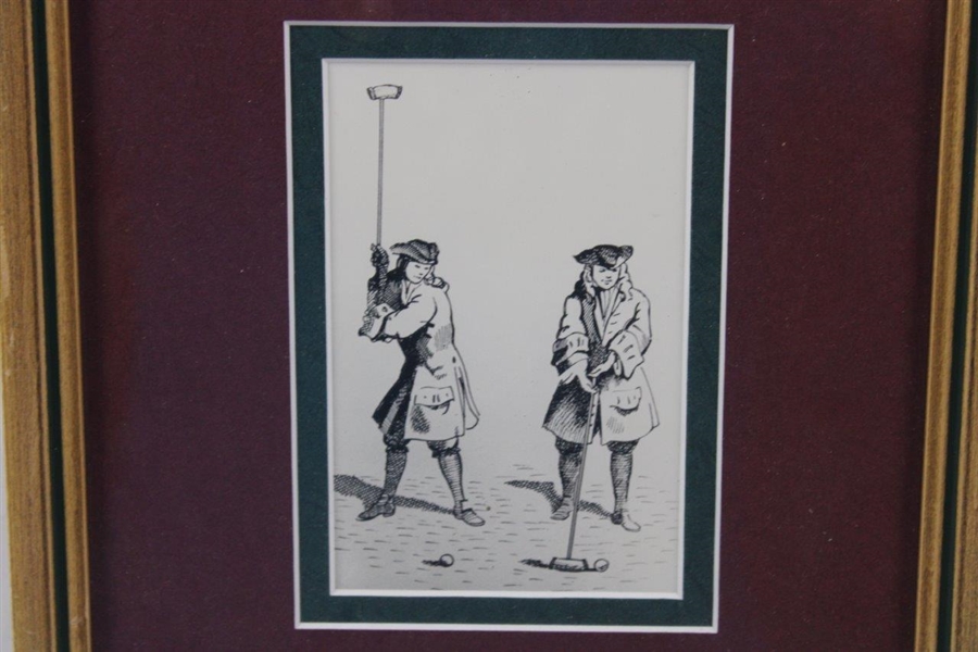 Golfers 'Kolf' Illustration Print - Framed