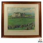 Bobby Jones Putting on the 18th Green St. Andrews 1930 Print - Framed