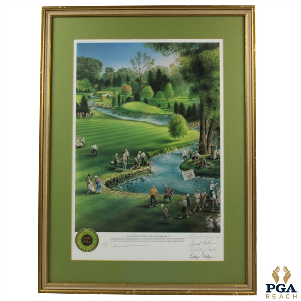 US Senior Open at Oak Hill Ltd Ed Chapman Print w/Facsimile Signatures - Framed