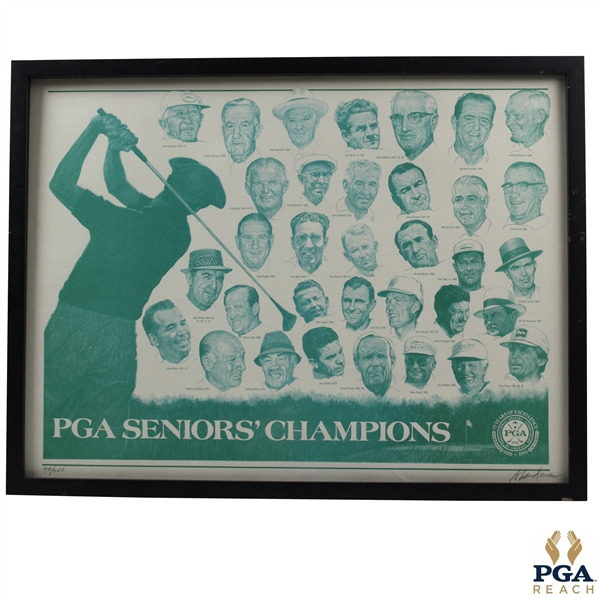 1937-1990 PGA Senior Champions Ltd Ed #94/200 Print - Framed