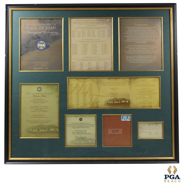 The PGA Golf Professional Hall of Fame Inaugural Ceremony Items - Framed