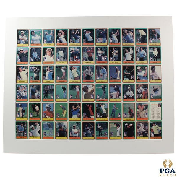 1980 Top 60 Money Winners Uncut Card Sheet - Matted