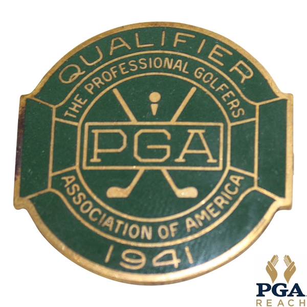 1941 PGA Championship at Cherry Hills CC Contestant Badge - Vic Ghezzi Winner