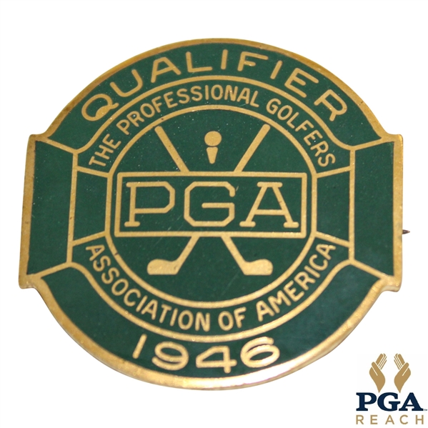 1946 PGA Championship at Portland CC Contestant Badge - Ben Hogan Winner