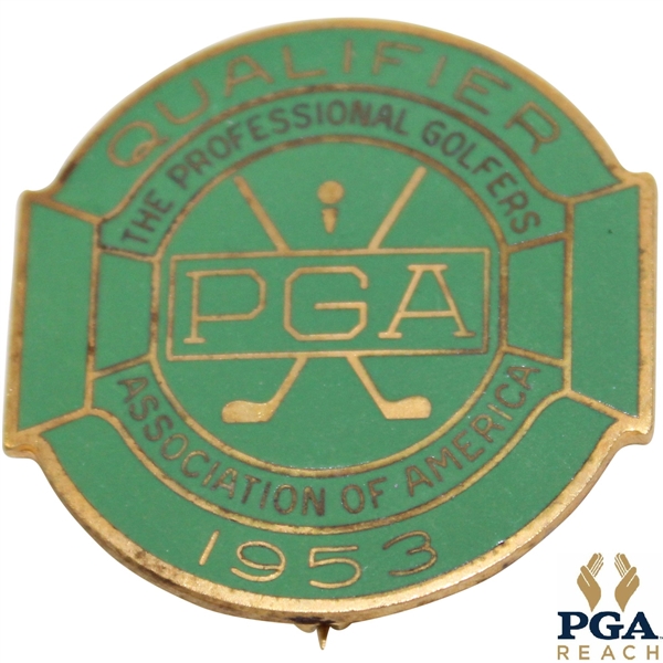 1953 PGA Championship at Birmingham CC Contestant Badge - Walter Burkemo Winner