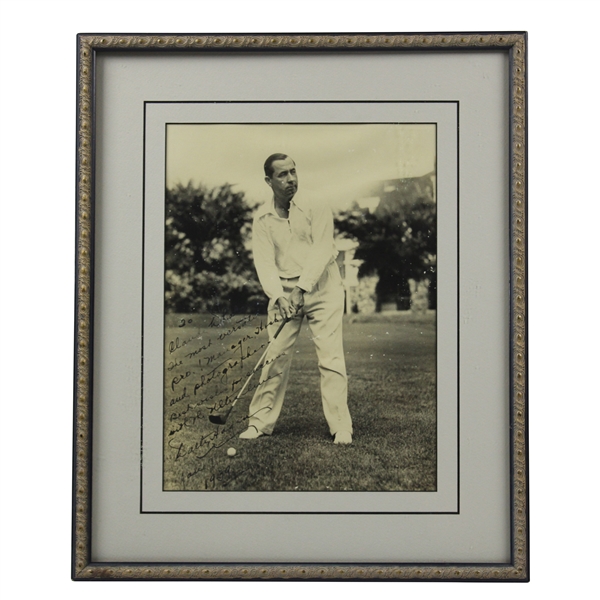 Walter Hagen Signed & Inscribed Oversize Sepia Tone Photo - Framed JSA ALOA