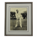 Walter Hagen Signed & Inscribed Oversize Sepia Tone Photo - Framed JSA ALOA
