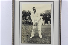 Walter Hagen Signed & Inscribed Oversize Sepia Tone Photo - Framed JSA ALOA