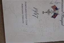 1947 Ryder Cup US Team Signed Tournament Banquet Menu - Framed JSA ALOA