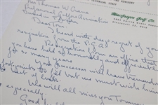 Tommy Armour Signed Letter to PGA Ex. Dir. Tom Crane on Pers. Letterhead - 1/20 JSA ALOA