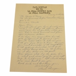 Paul Runyan Signed Letter to PGA Ex. Dir. Tom Crane on Pers. Letterhead - 1/24/1965 JSA ALOA