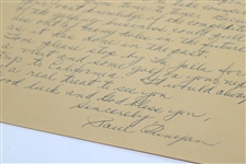 Paul Runyan Signed Letter to PGA Ex. Dir. Tom Crane on Pers. Letterhead - 1/24/1965 JSA ALOA