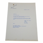 Bing Crosby Signed Letter to PGA Ex. Dir. Tom Crane on Pers. Letterhead - 1/29/1965 JSA ALOA