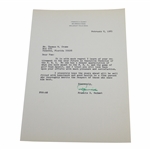 Francis Ouimet Signed Letter to PGA Ex. Dir. Tom Crane on Pers. Letterhead - 2/8/1965 JSA ALOA