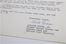 Charles Evans Signed Letter to PGA Ex. Dir. Tom Crane on Pers. Letterhead - 1/29/1965 JSA ALOA