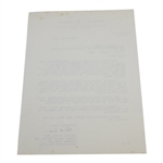 Charles Evans Signed Letter to PGA Ex. Dir. Tom Crane on Pers. Letterhead - 1/29/1965 JSA ALOA